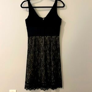 Black lace mini dress